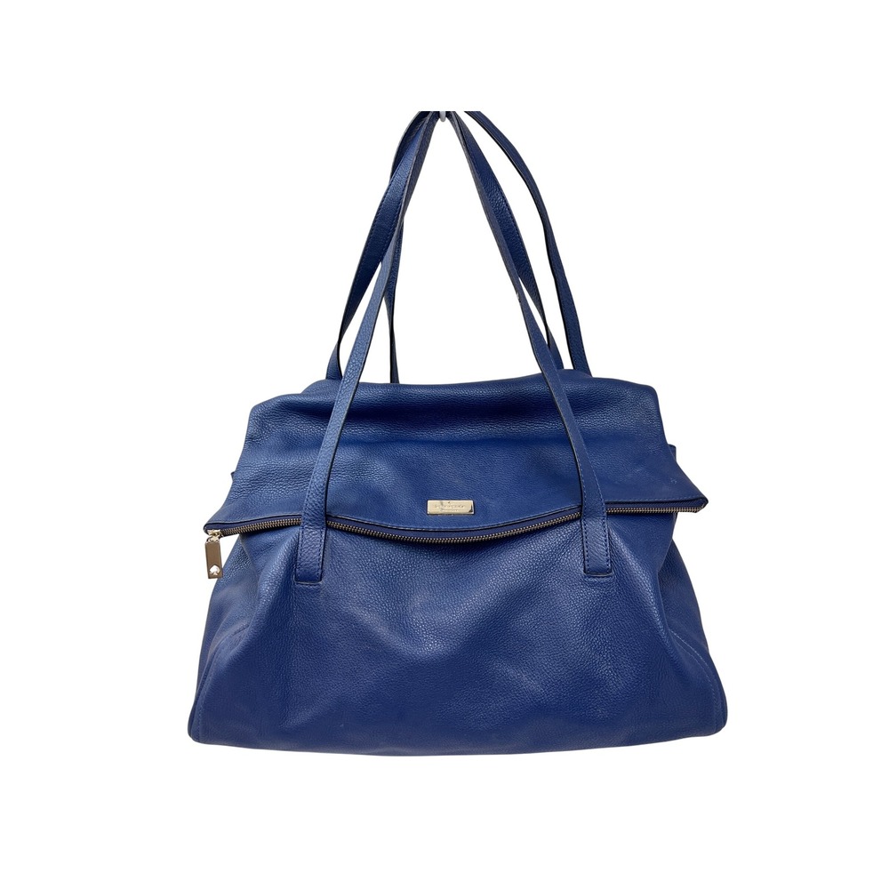 Kate Spade Shoulder Bag Women Large Blue Good Pebbled Leather Little Minka